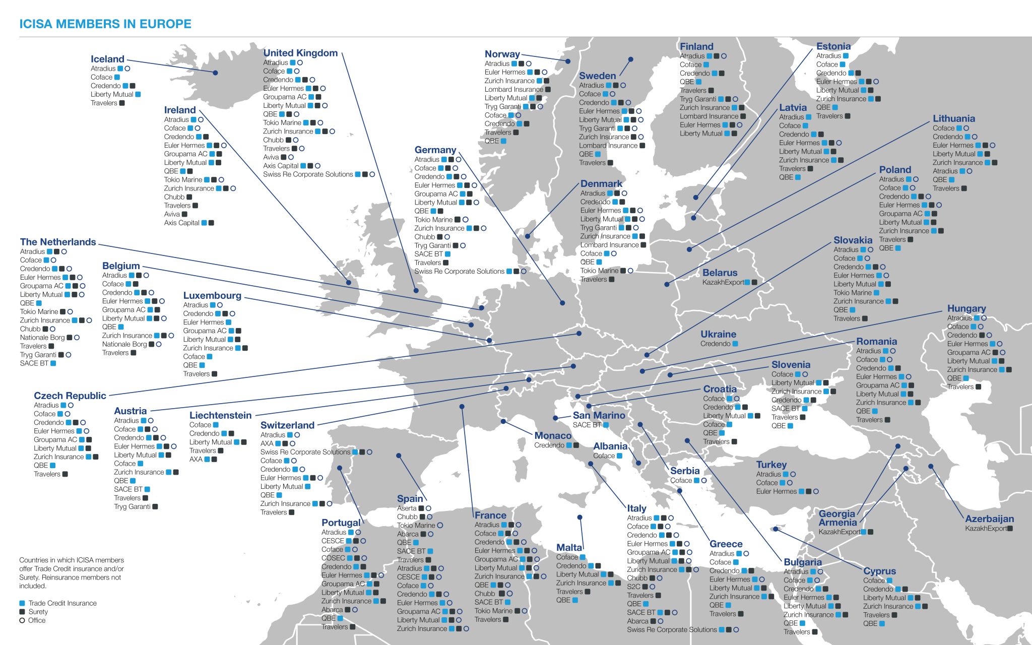 ICISA Members in Europe scaled 1